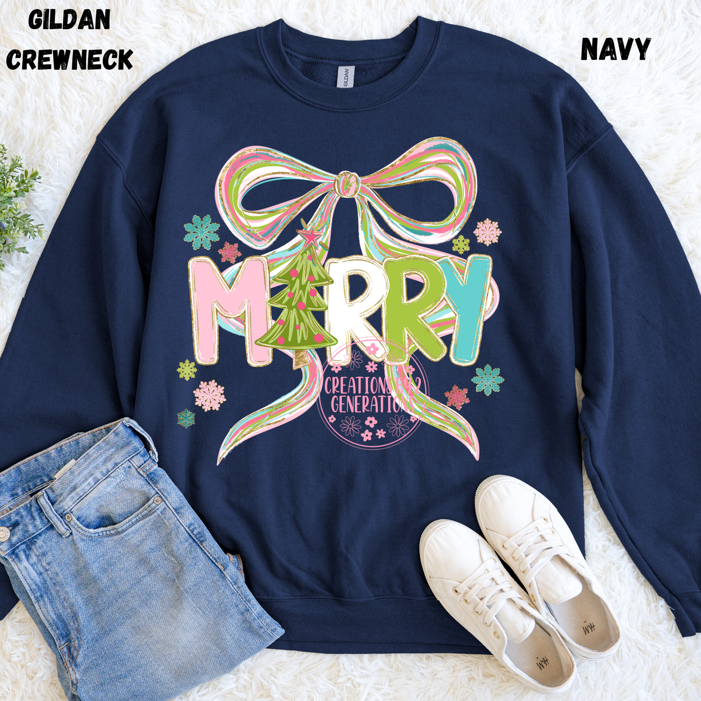 MERRY WITH BOW PRINT
