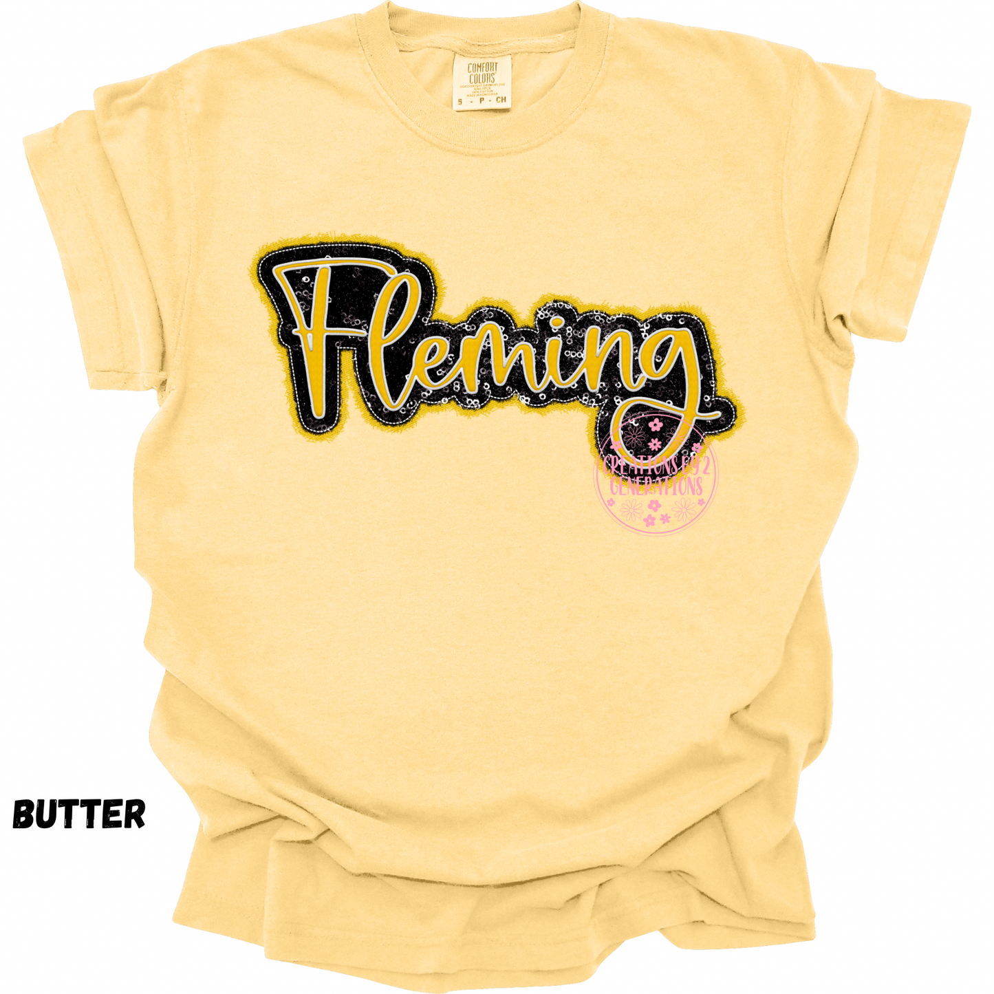 FLEMING CURSIVE FAUX SEQUINS