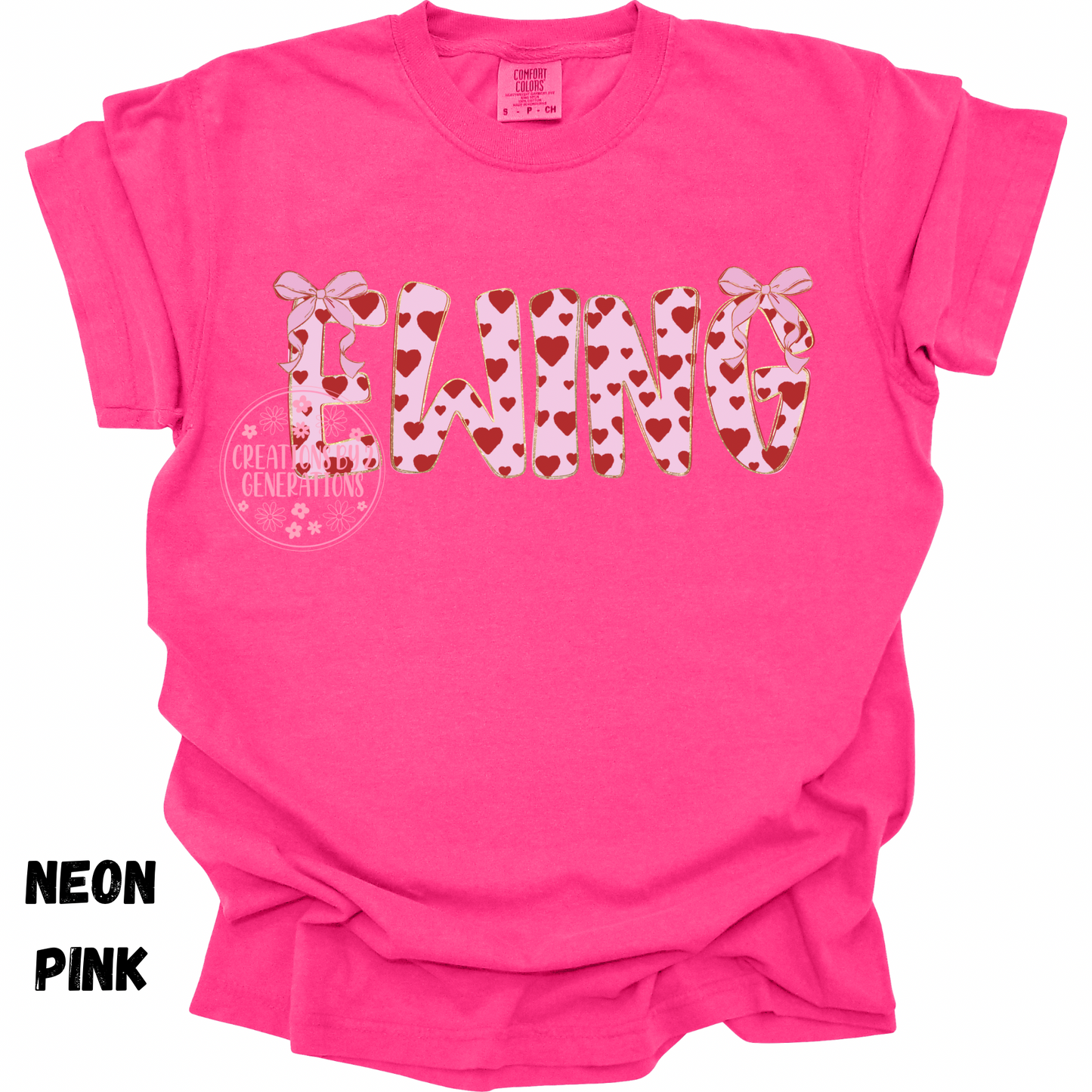 EWING PINK WITH RED HEARTS