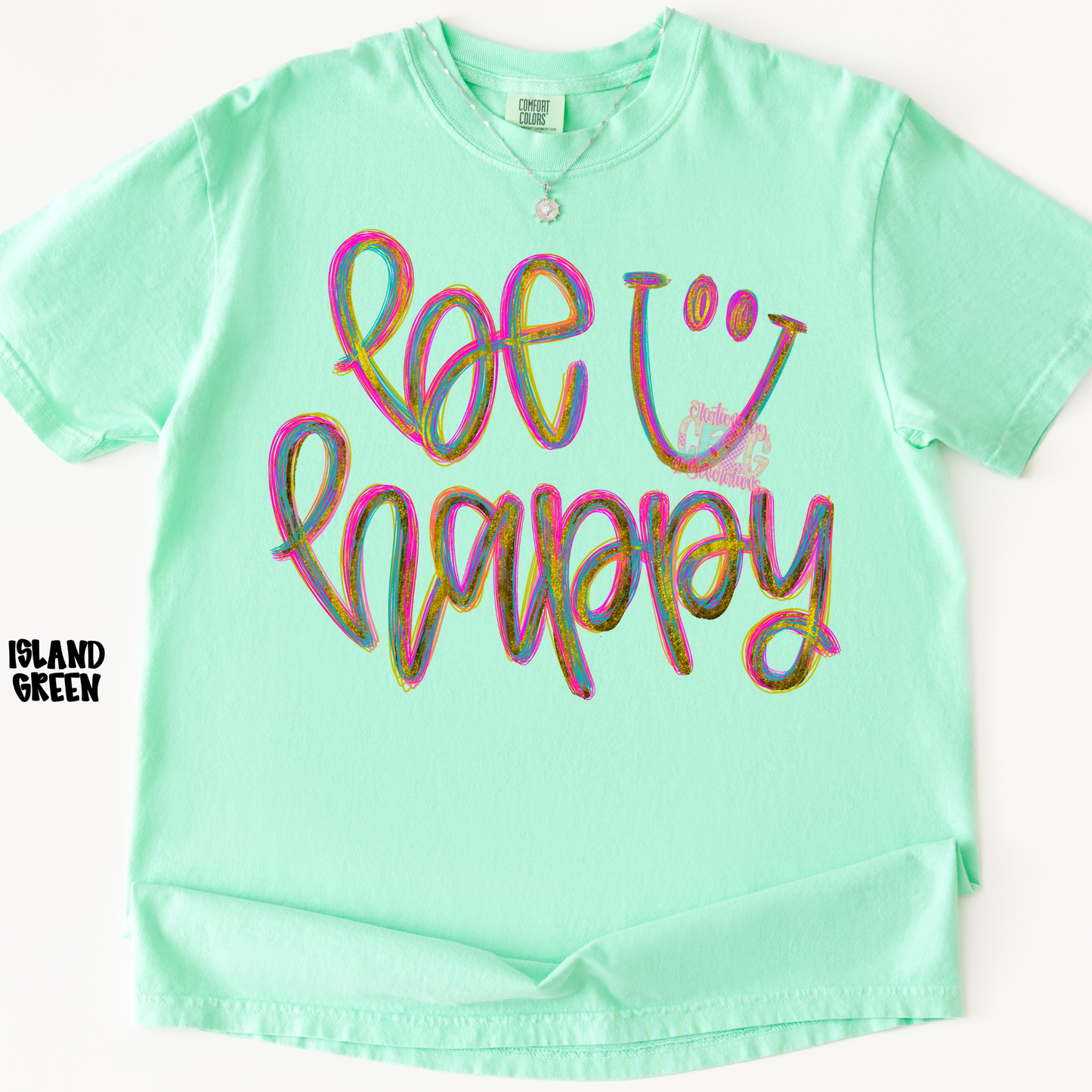 BE HAPPY COLORFUL CURSIVE WITH SMILEY PREORDER (YOUTH)