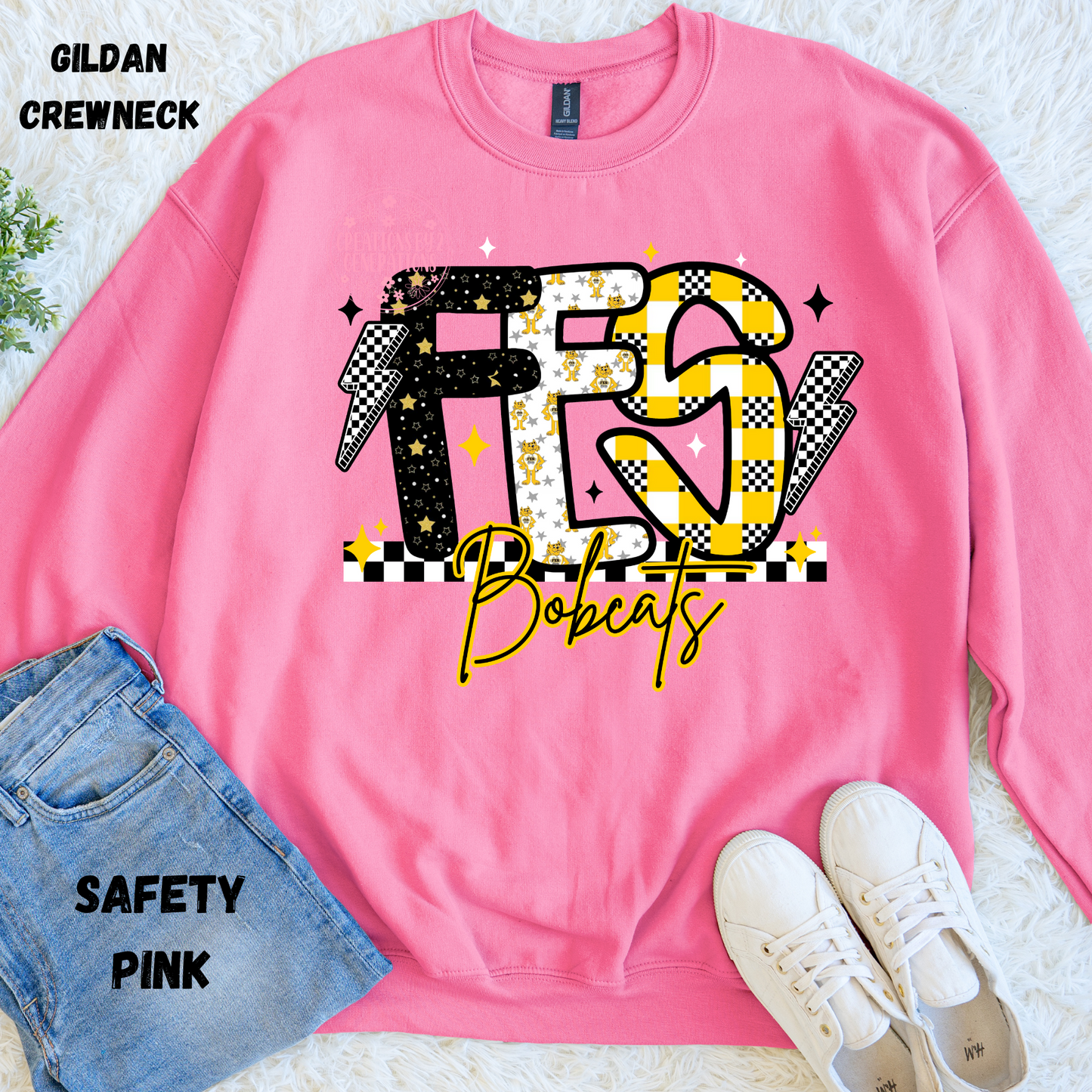 FES BOBCATS BLACK/YELLOW/WHITE PRINT (YOUTH)