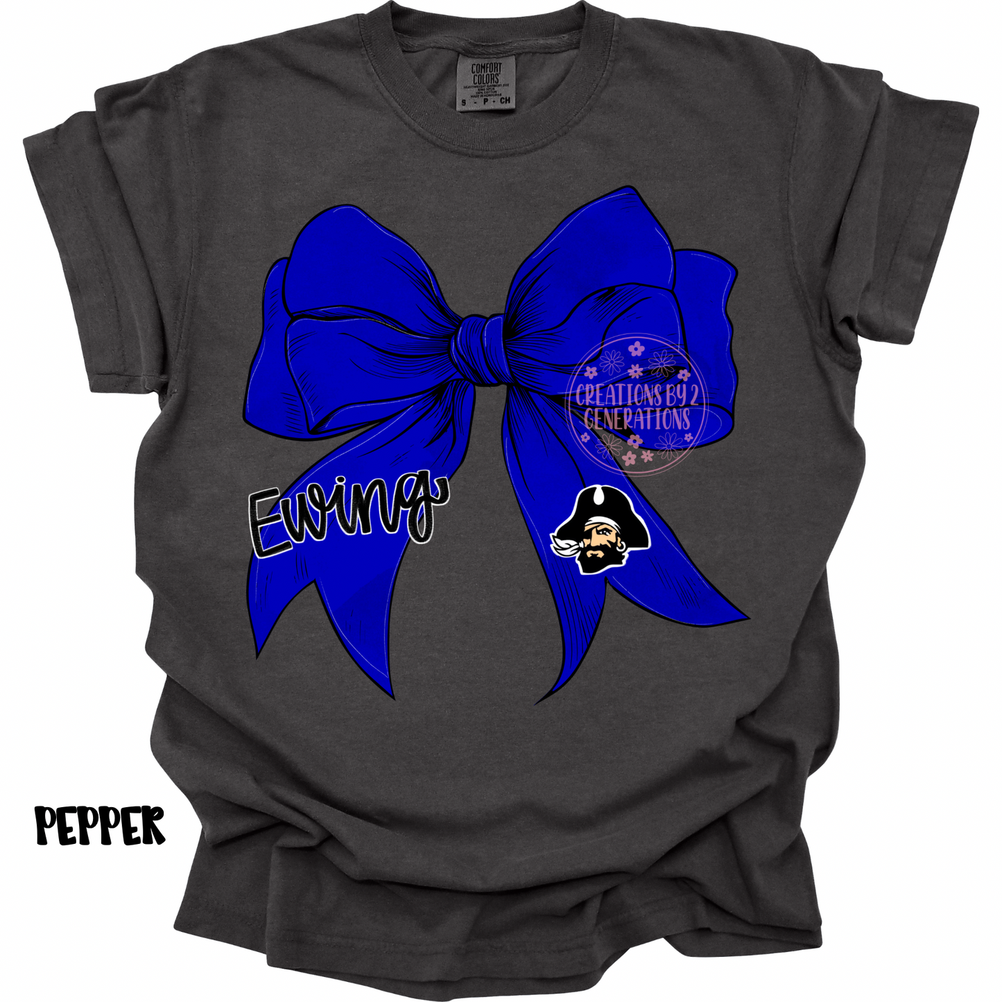 BLUE BOW WITH EWING PIRATE HEAD PREORDER (YOUTH)