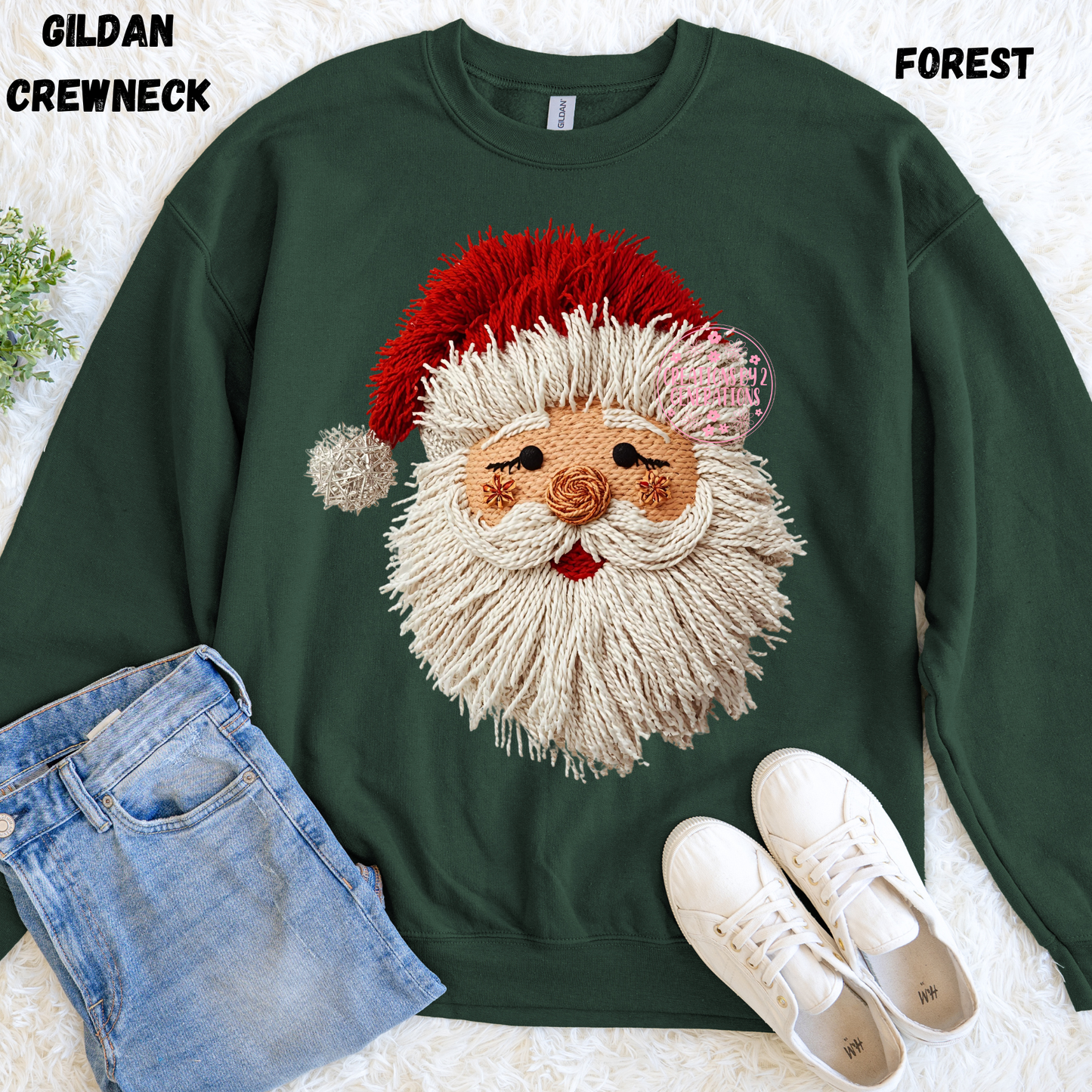 SANTA FAUX YARN PRINT