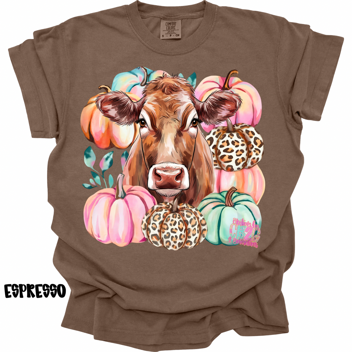 COW WITH PUMPKIN PINK/TEAL PREORDER