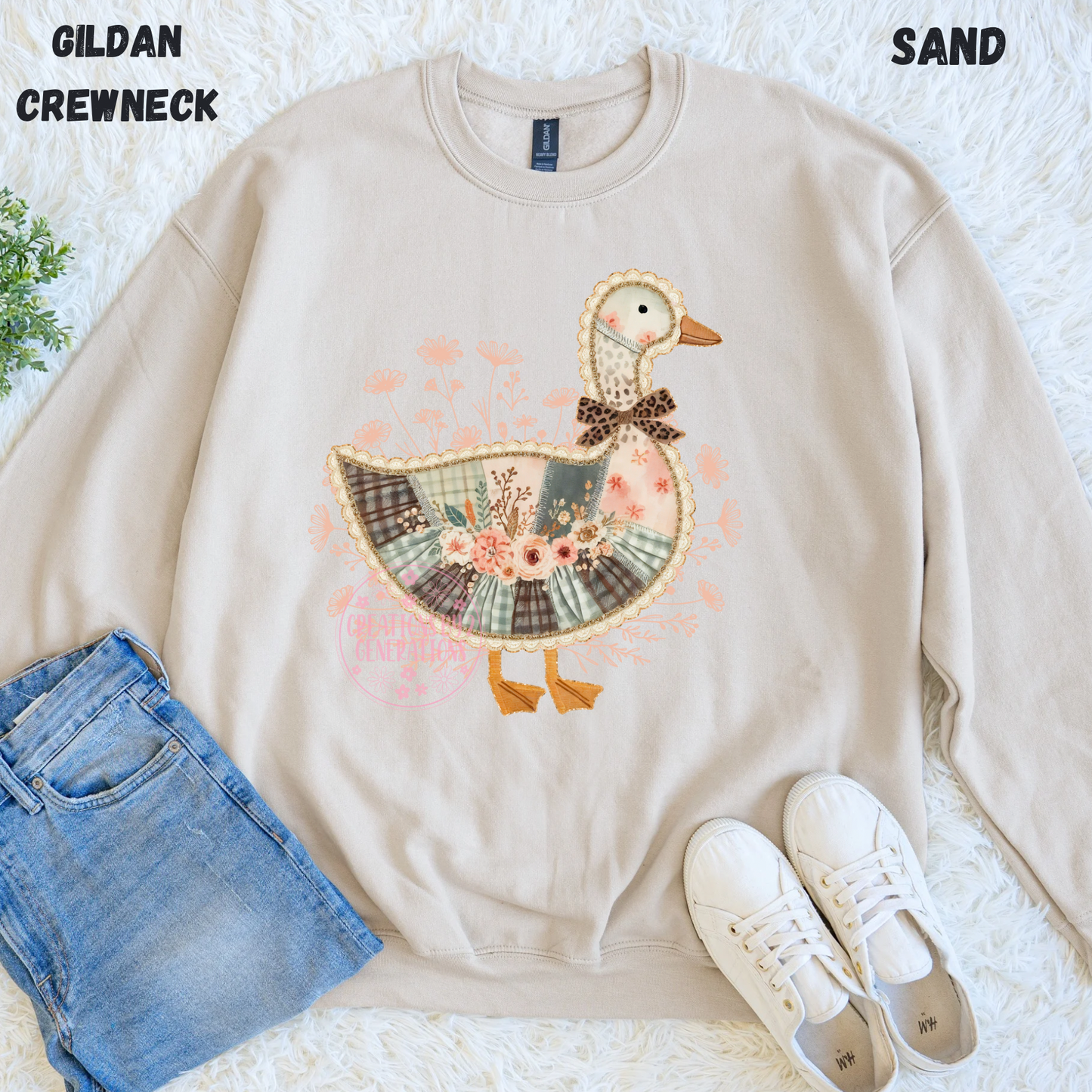 FAUX QUILT LACE GOOSE