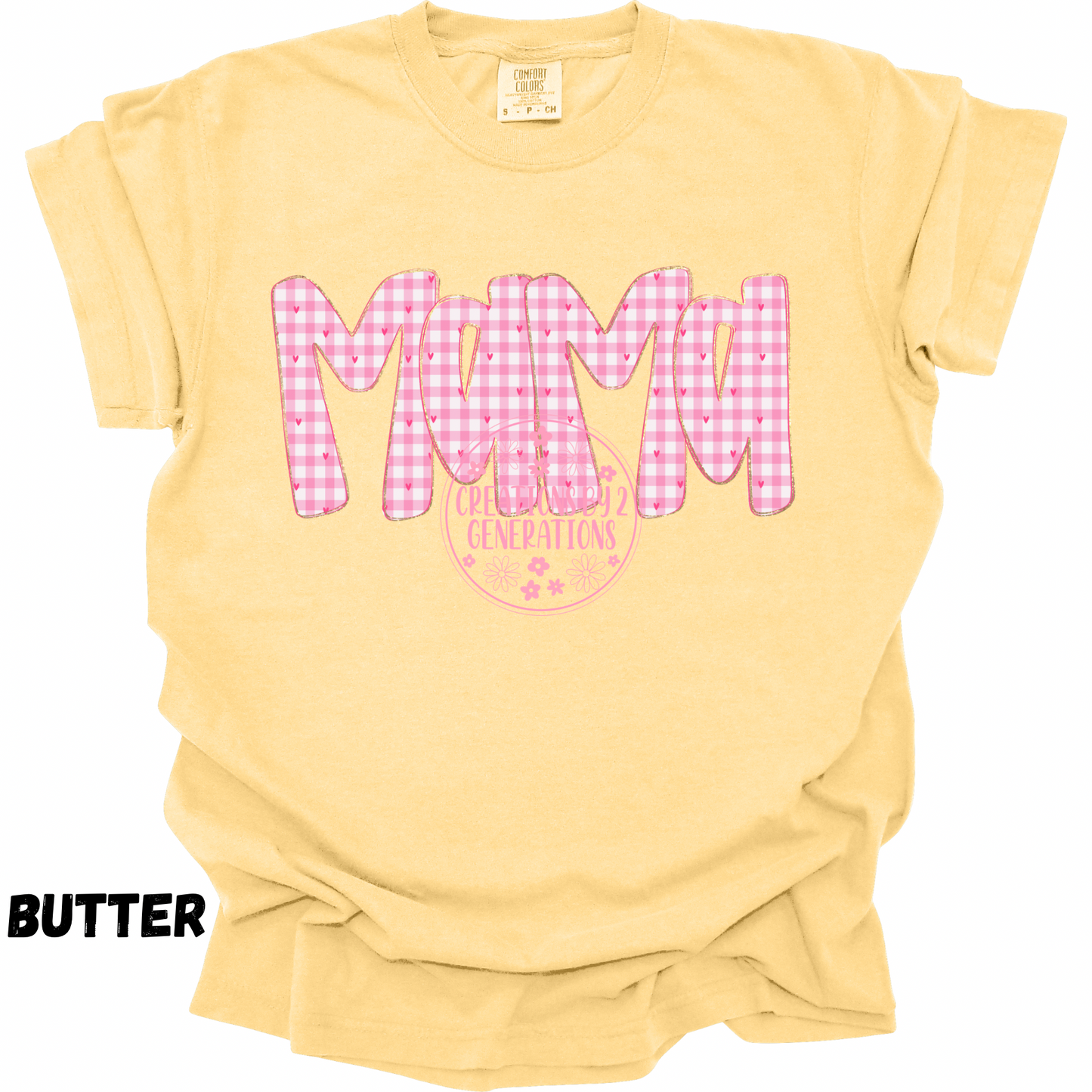 MAMA PINK GINGHAM WITH HEARTS