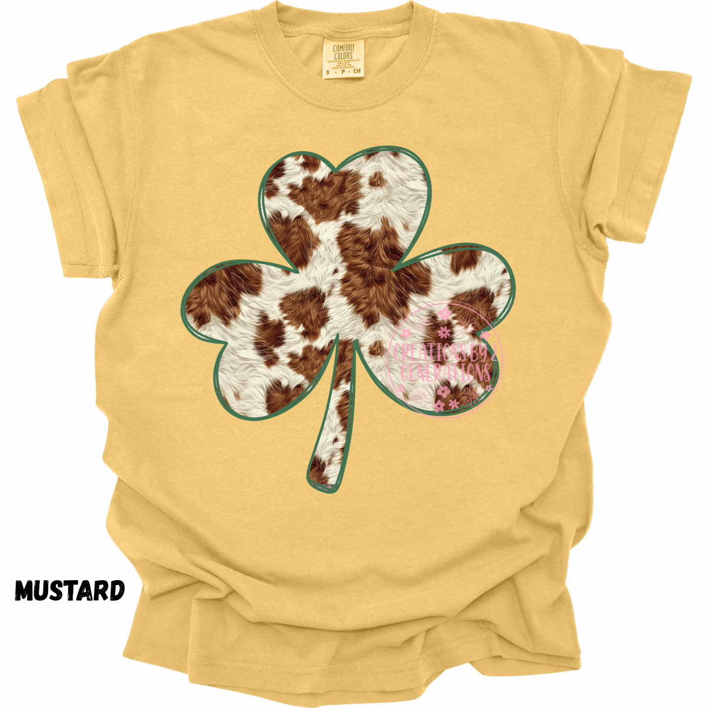 SHAMROCK COW PRINT FAUX TEXTURED