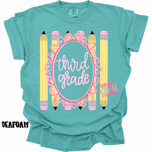 THIRD GRADE FRAME WITH PENCILS PREORDER (YOUTH)