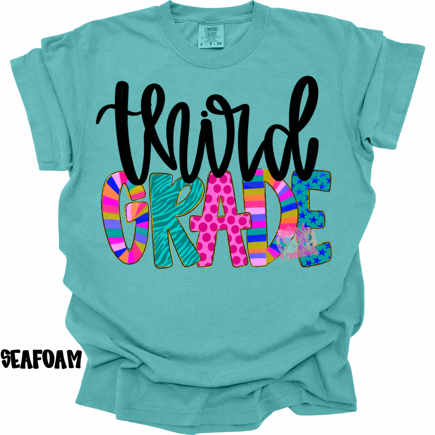 THIRD GRADE COLORFUL PATTERNS BLACK CURSIVE PREORDER (YOUTH)
