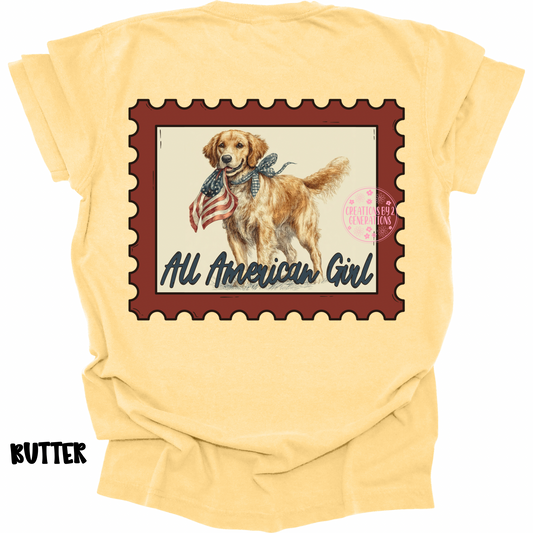 ALL AMERICAN GIRL DOG & FLAG WITH FRONT POCKET DESIGN PREORDER (YOUTH)