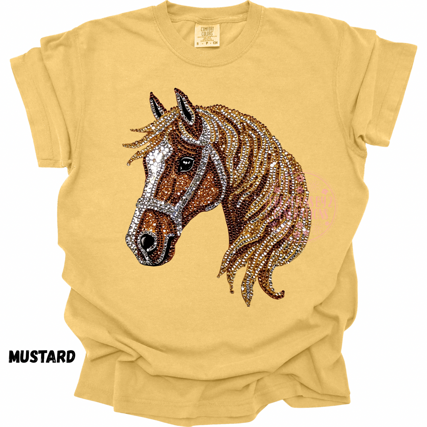 HORSE HEAD FAUX RHINESTONE PREORDER