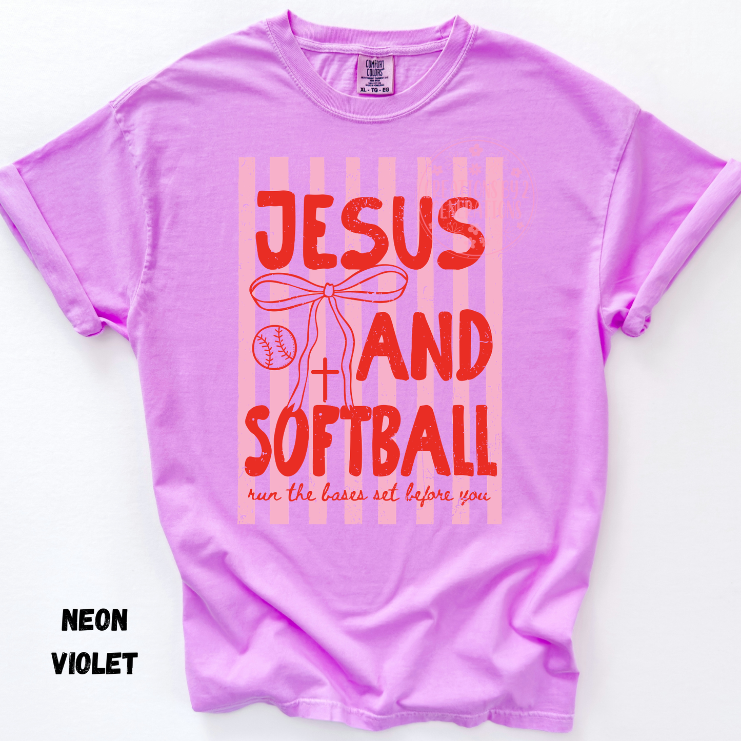 DISTRESSED JESUS AND SOFTBALL PINK/RED PREORDER