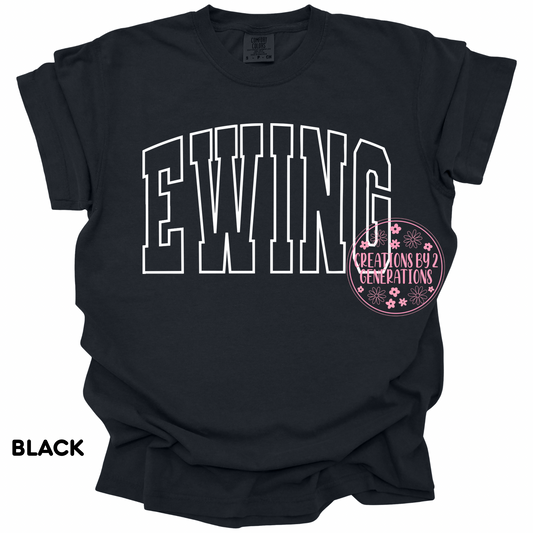 EWING WHITE OUTLINE ADULT PRINT