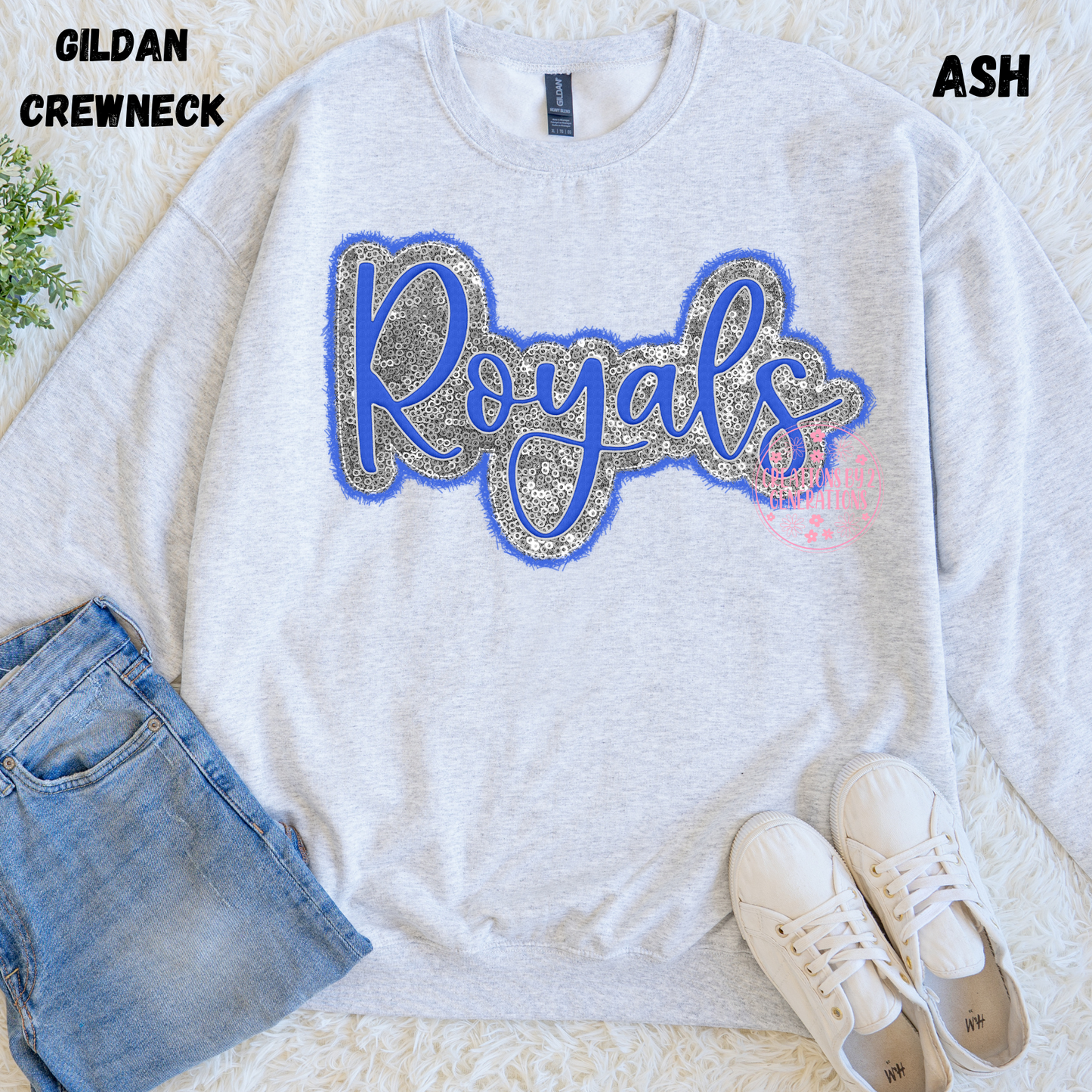 ROYALS CURSIVE FAUX SEQUINS SWEATSHIRT PREORDER