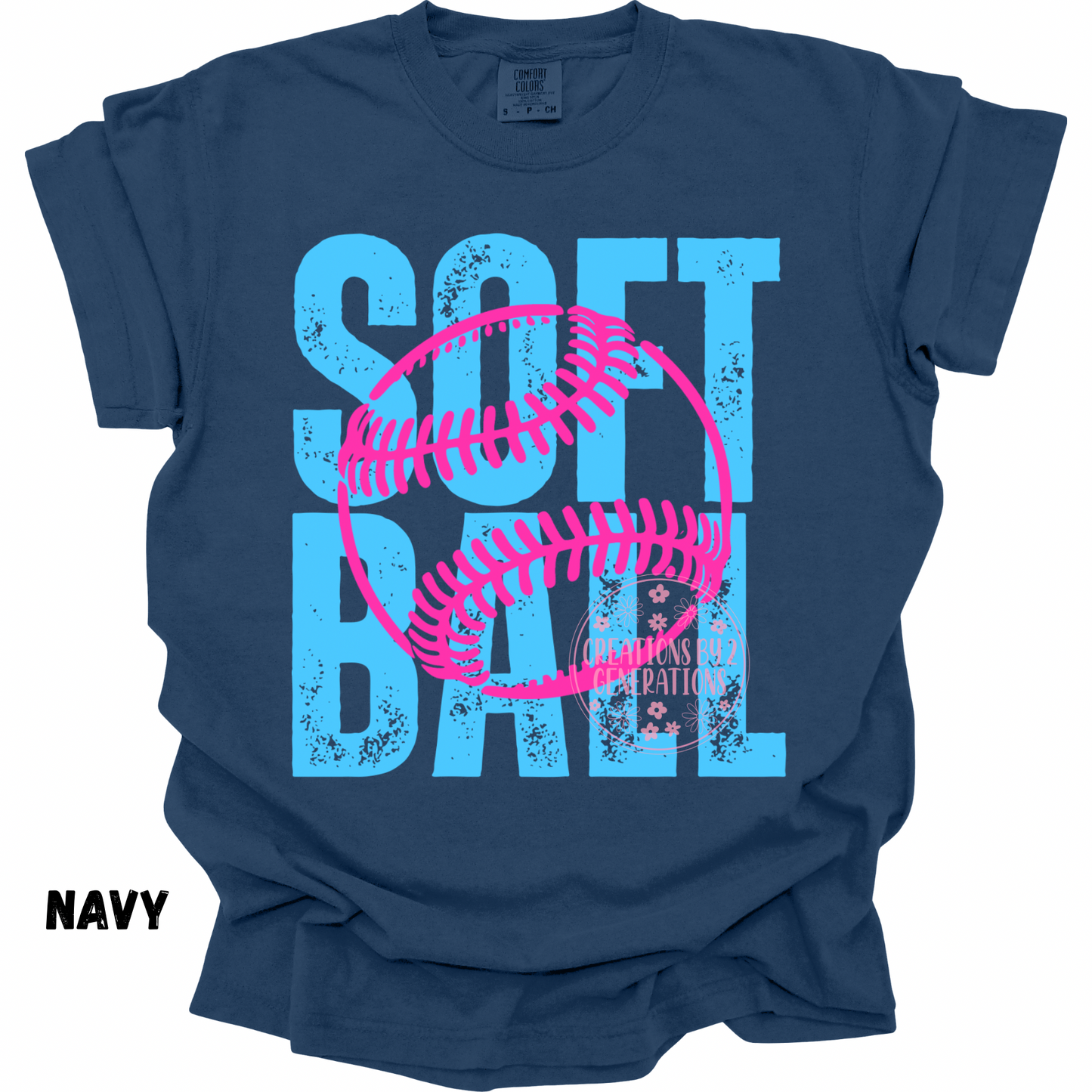 BLUE & PINK SOFTBALL DISTRESSED PREORDER (YOUTH)