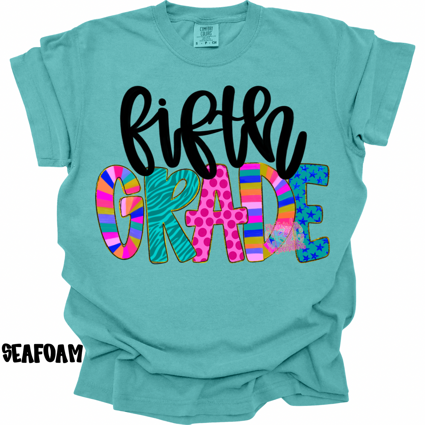 FIFTH GRADE COLORFUL PATTERNS BLACK CURSIVE PREORDER