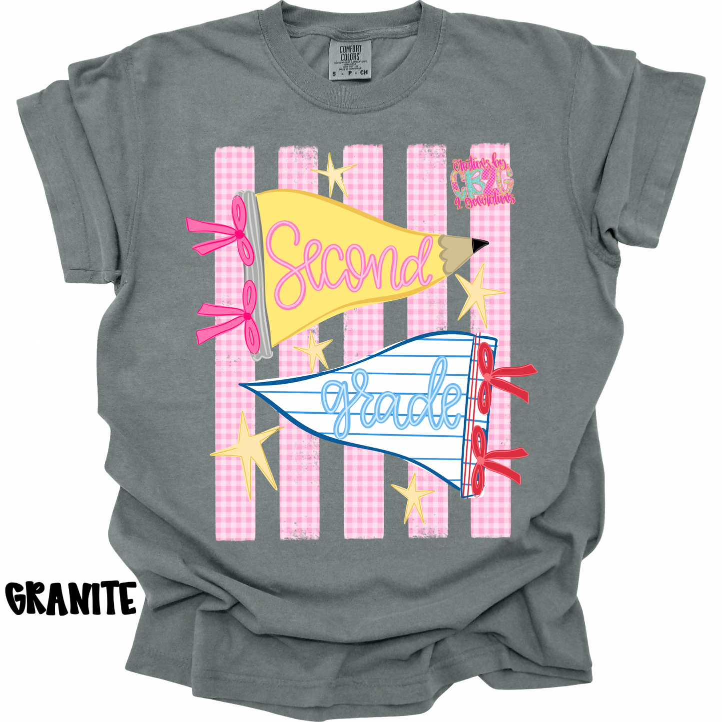 SECOND GRADE PENNANT WITH STRIPES PREORDER (YOUTH)
