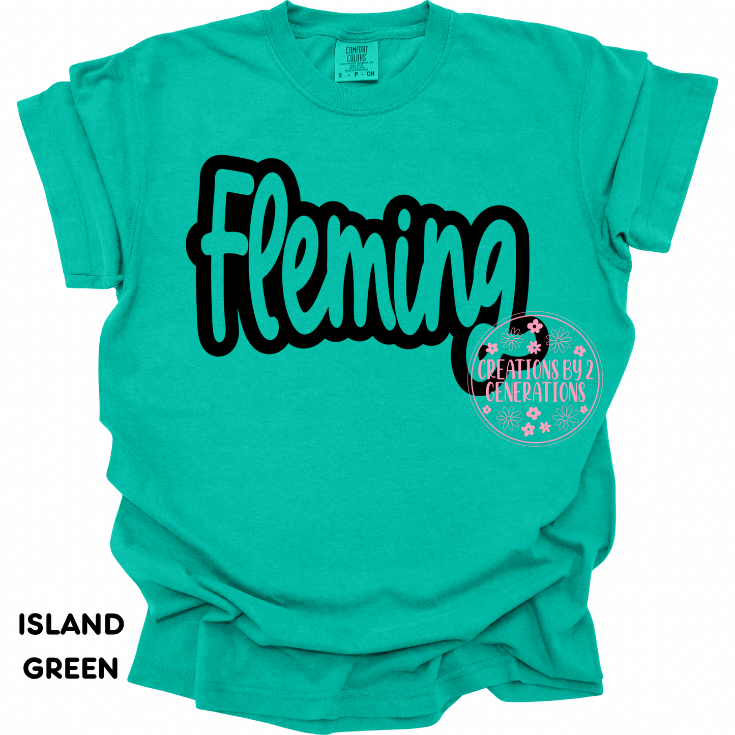 FLEMING BLACK CURSIVE OUTLINE PREORDER