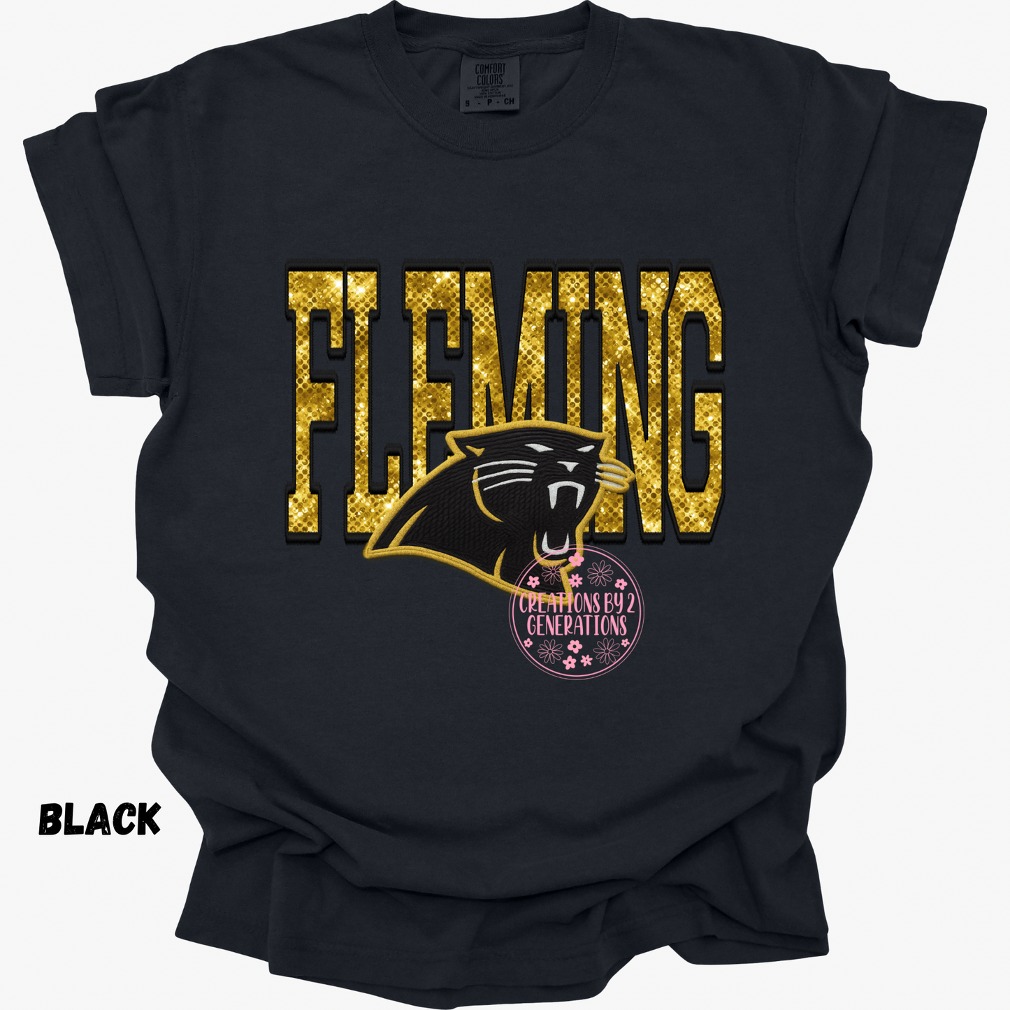 FLEMING FAUX SEQUINS WITH PANTHER HEAD PRINT