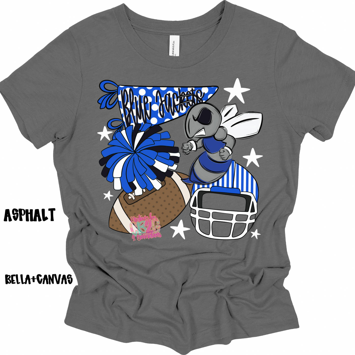 BLUE JACKETS FOOTBALL COLLAGE BELLA+CANVAS PREORDER (TODDLER)