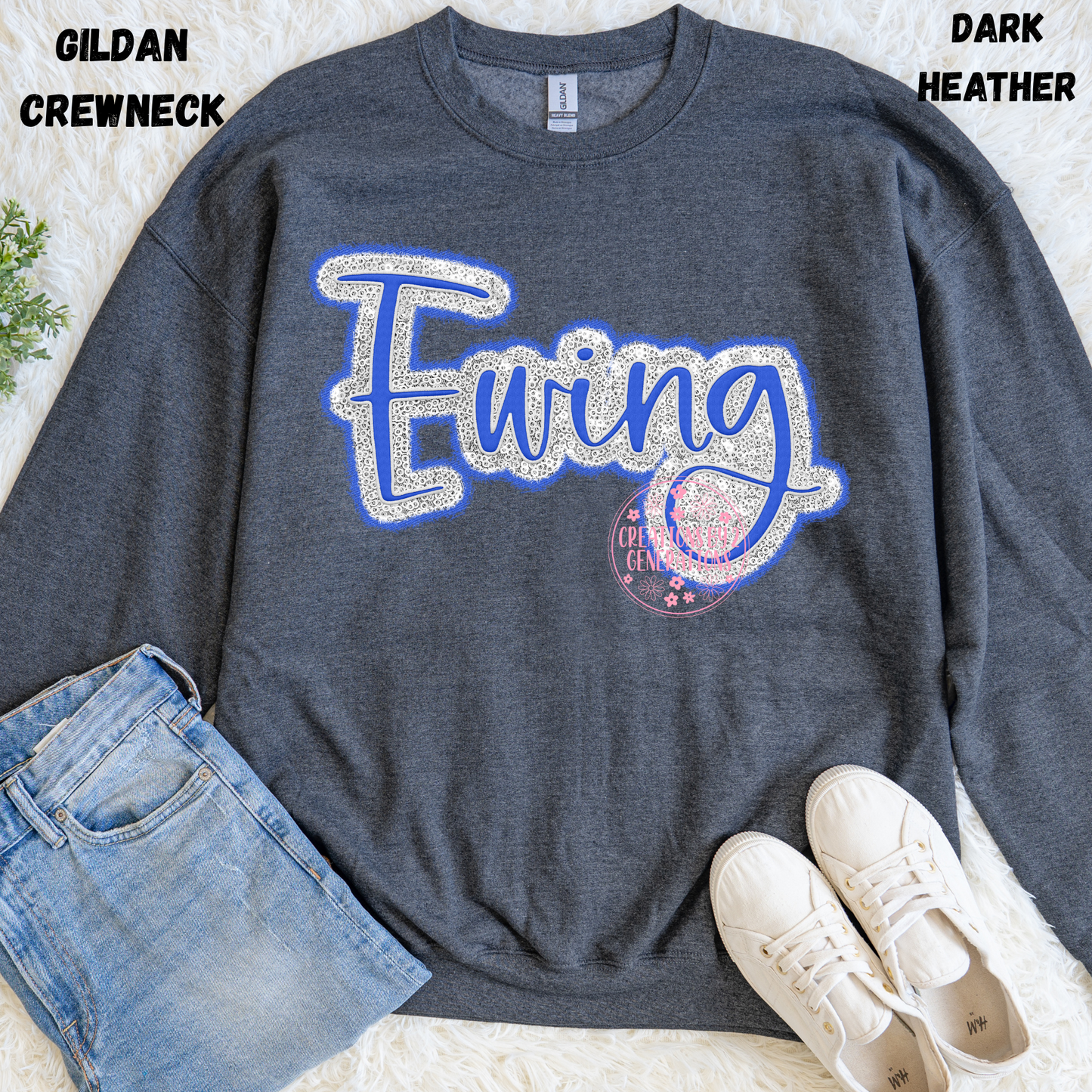 EWING CURSIVE FAUX SEQUINS SWEATSHIRT PREORDER