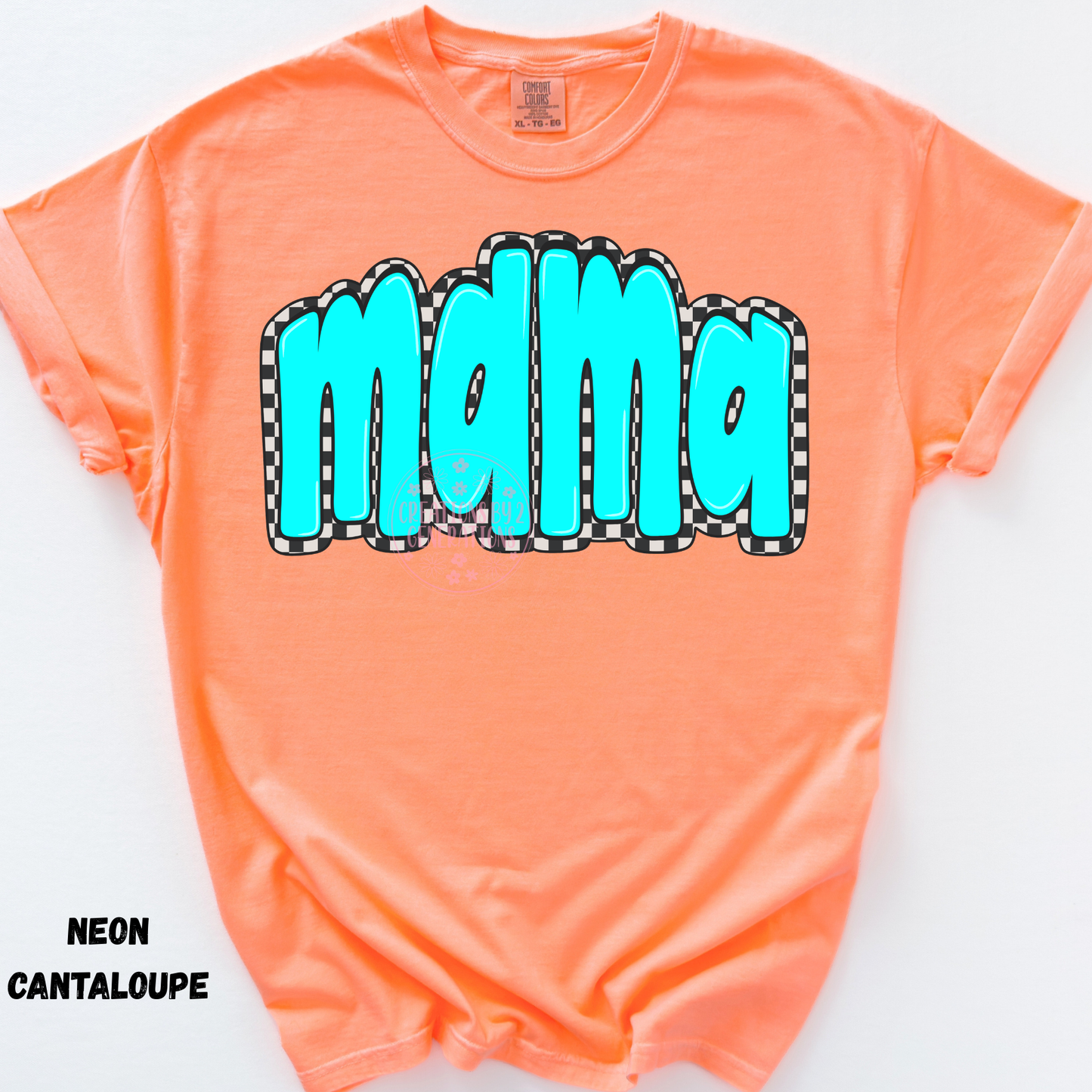 MAMA BLACK/WHITE CHECKERED OUTLINE