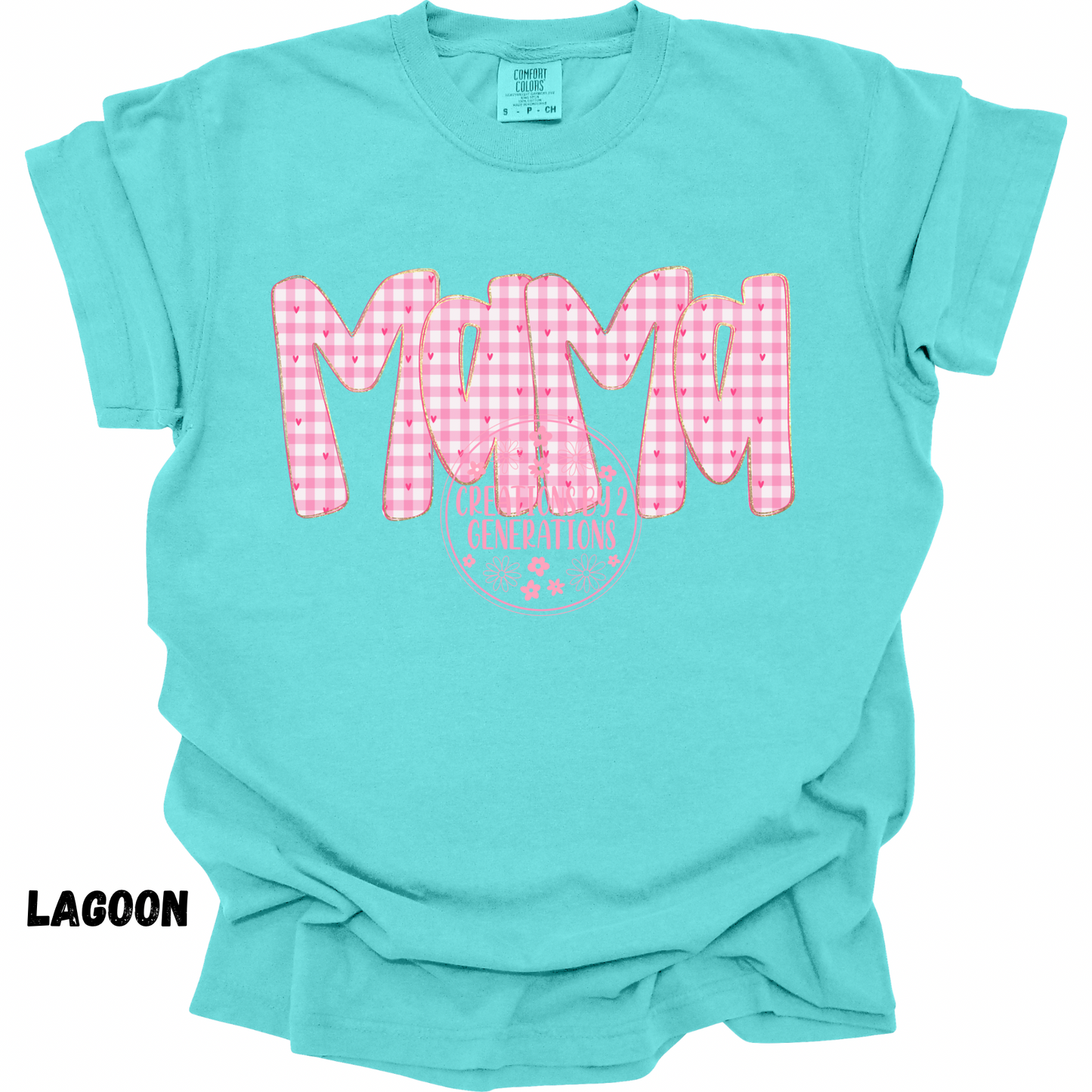 MAMA PINK GINGHAM WITH HEARTS