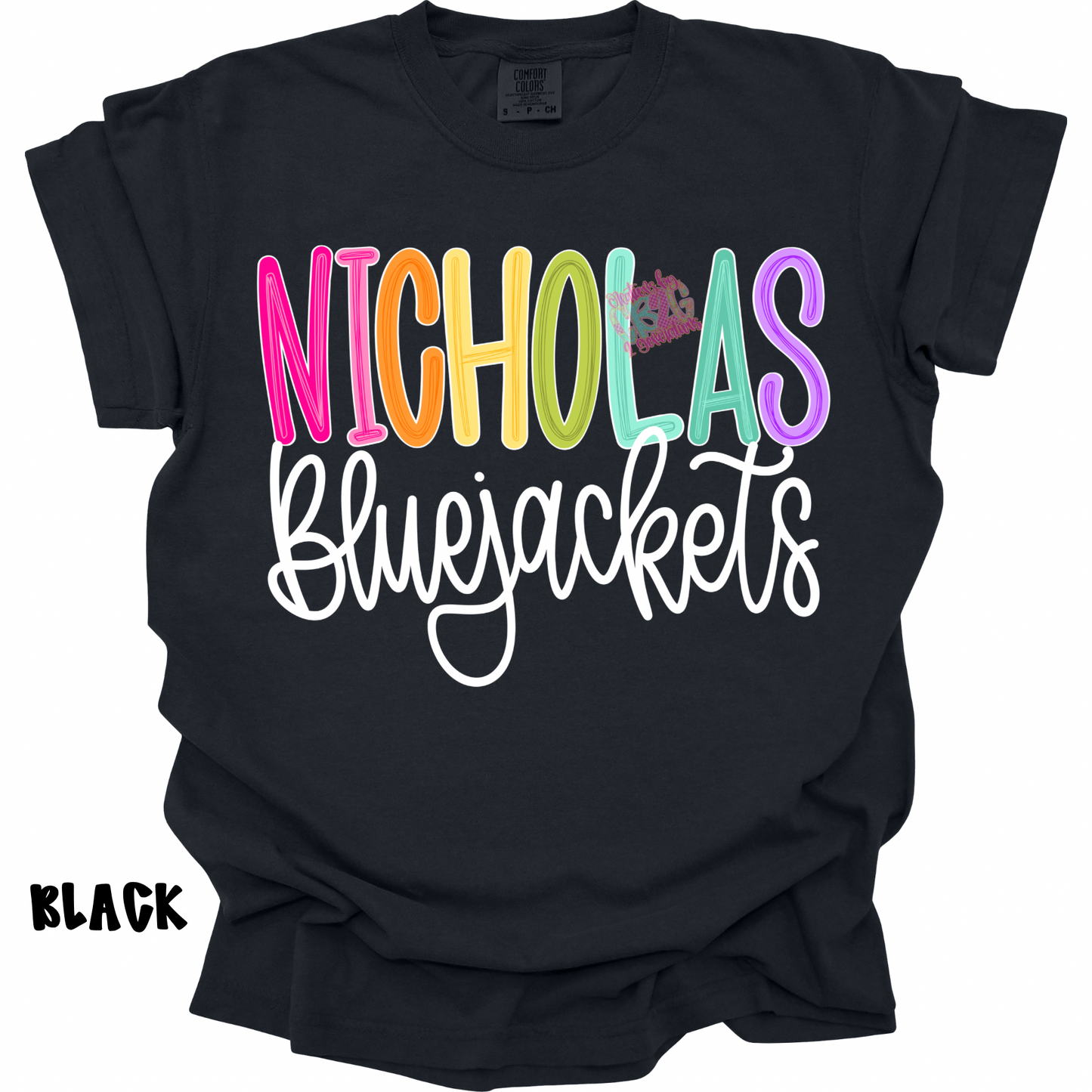 NICHOLAS BLUEJACKETS COLOR POP WITH WHITE CURSIVE PREORDER