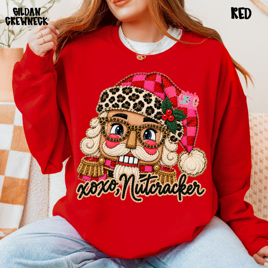 XOXO NUTCRACKER FAUX TEXTURED SWEATSHIRT PREORDER