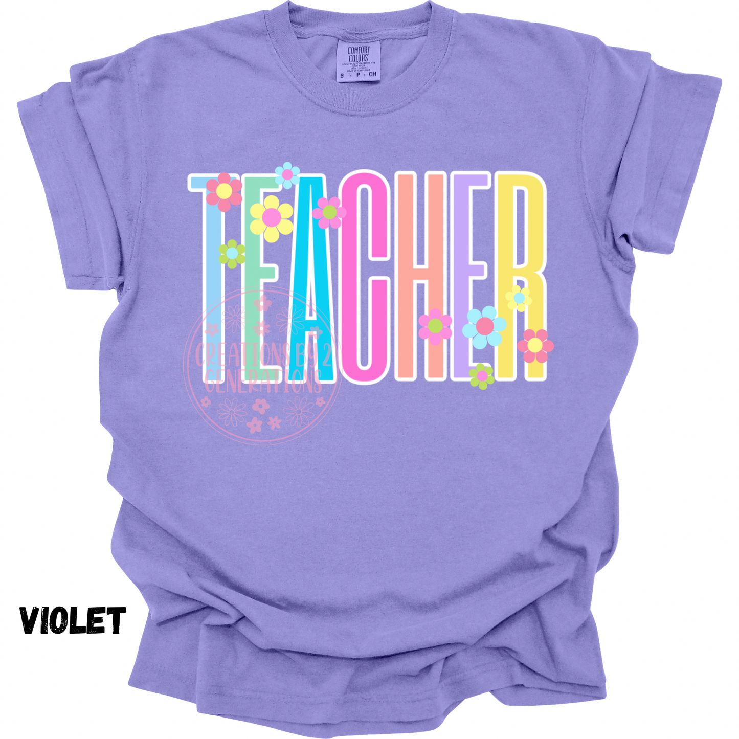 TEACHER COLORFUL WITH FLOWERS PREORDER