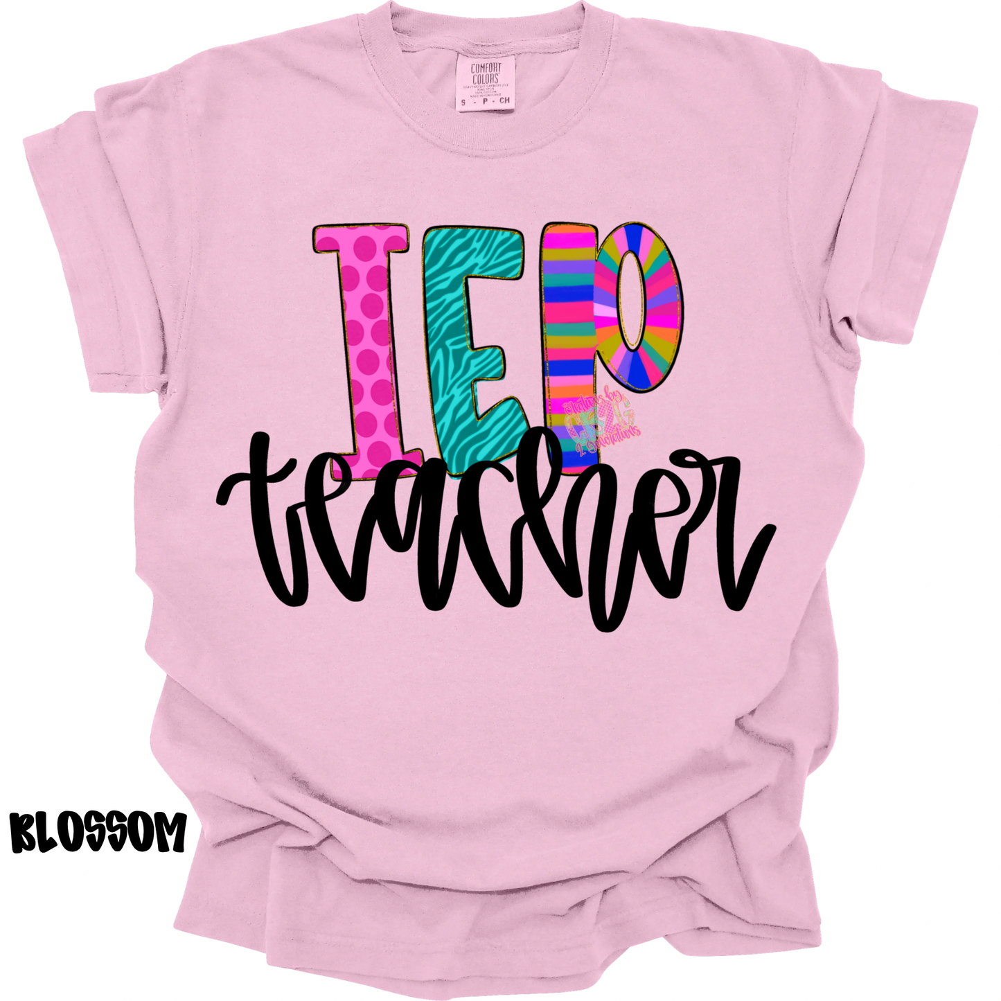 IEP TEACHER COLORFUL PATTERNS BLACK CURSIVE PREORDER