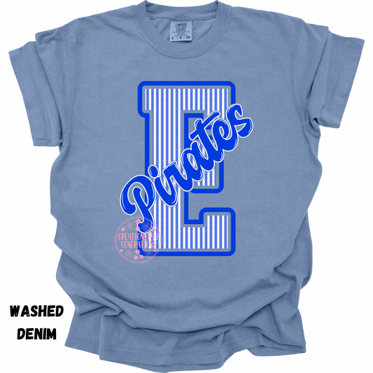 E PIRATES BLUE AND WHITE ADULT PRINT