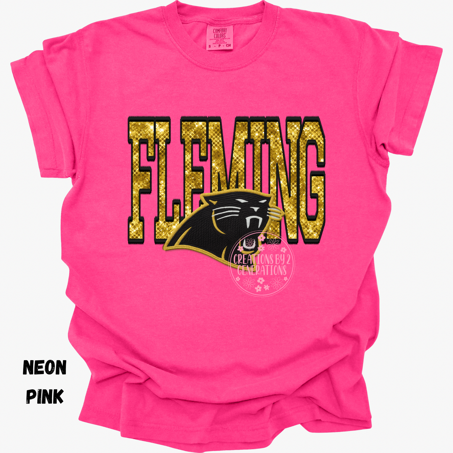 FLEMING FAUX SEQUINS WITH PANTHER HEAD PRINT