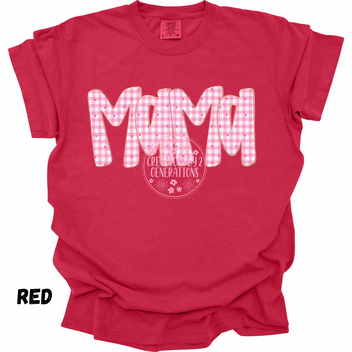 MAMA PINK GINGHAM WITH HEARTS