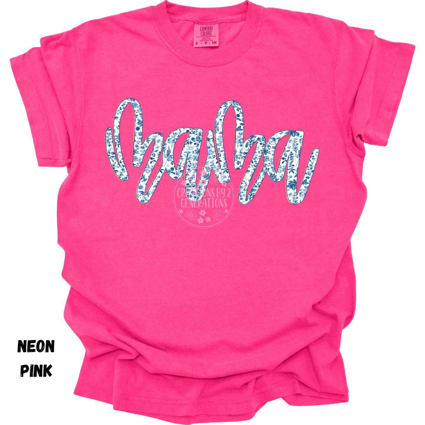 MAMA BLUE WHITE CURSIVE