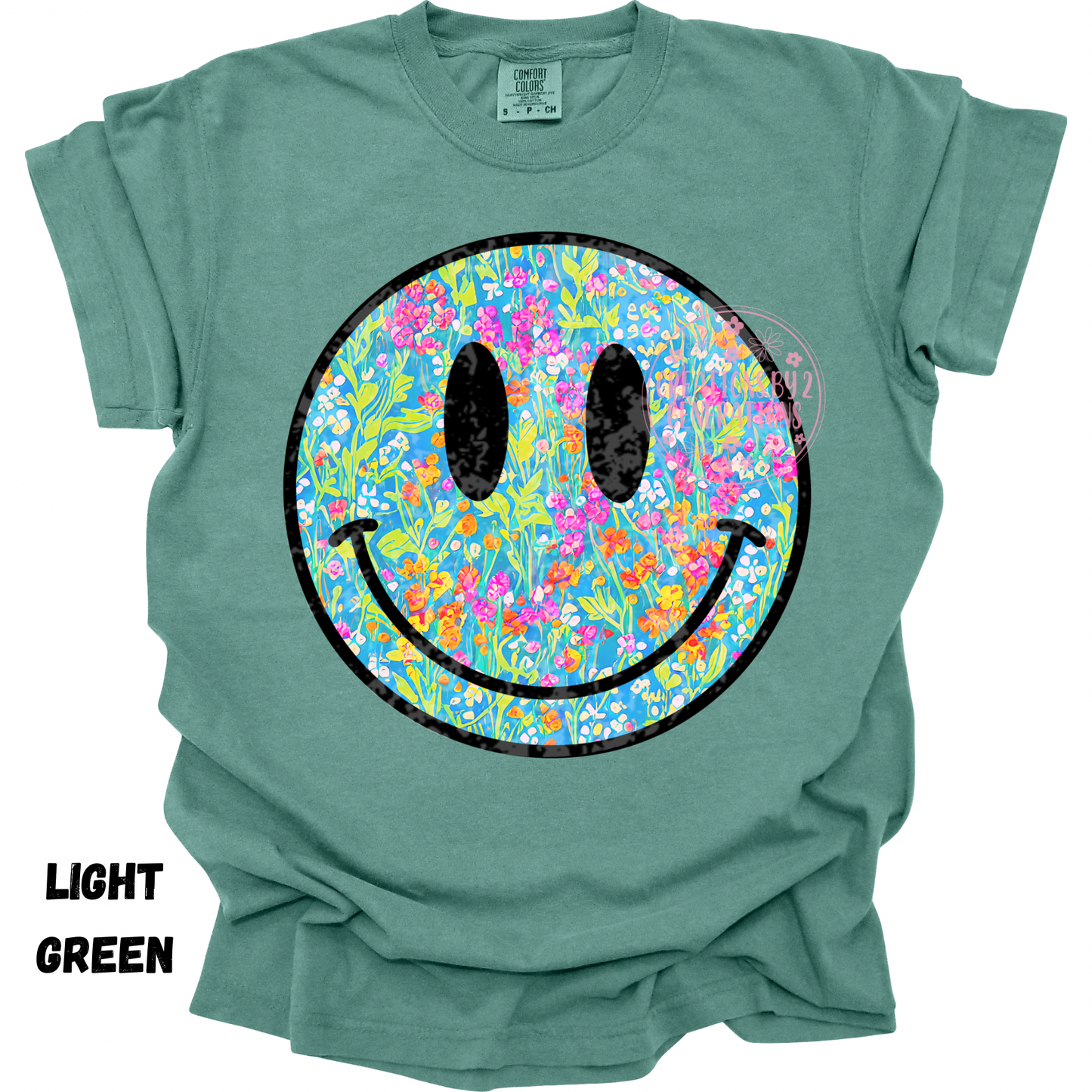 FLORAL BLACK OUTLINE SMILEY FACE PREORDER