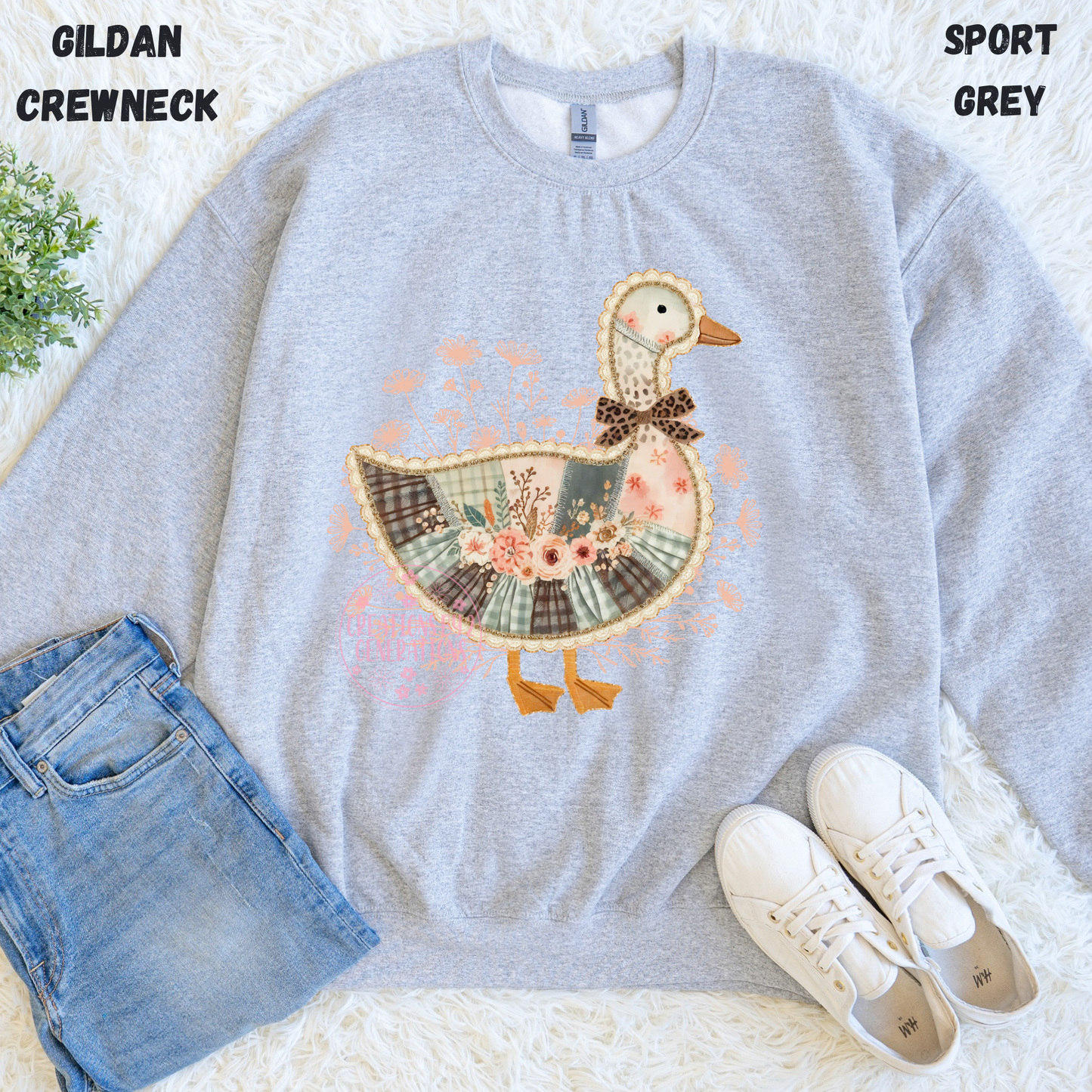 FAUX QUILT LACE GOOSE