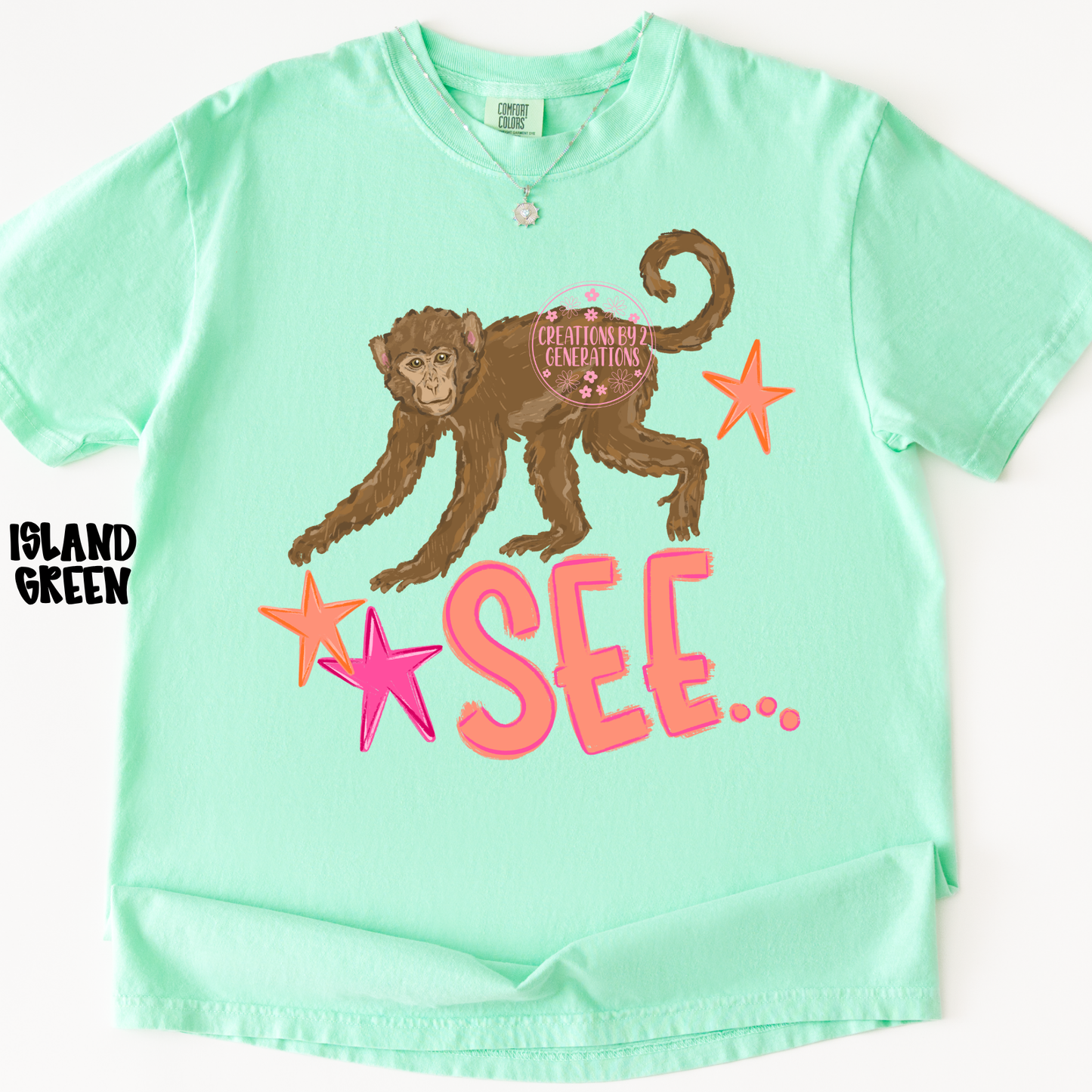 MONKEY SEE (FRONT) MONKEY DO! (BACK) PINK/ORANGE PREORDER