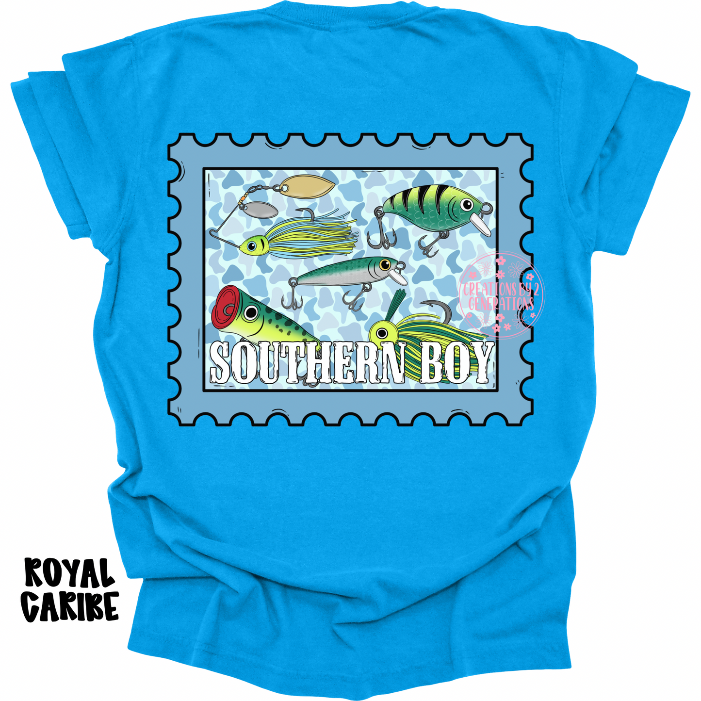 SOUTHERN BOY FISHING BAITS BLUE CAMO WITH FRONT POCKET DESIGN PREORDER