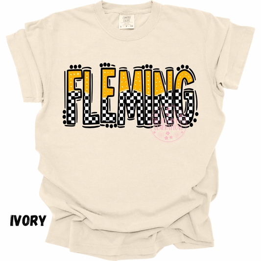 FLEMING WITH BLACK & WHITE CHECKERED ON THE BOTTOM