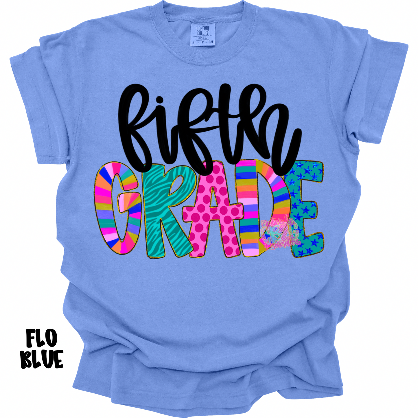 FIFTH GRADE COLORFUL PATTERNS BLACK CURSIVE PREORDER