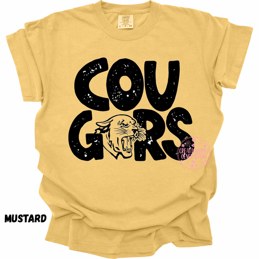 COUGARS BLACK DISTRESSED PREORDER