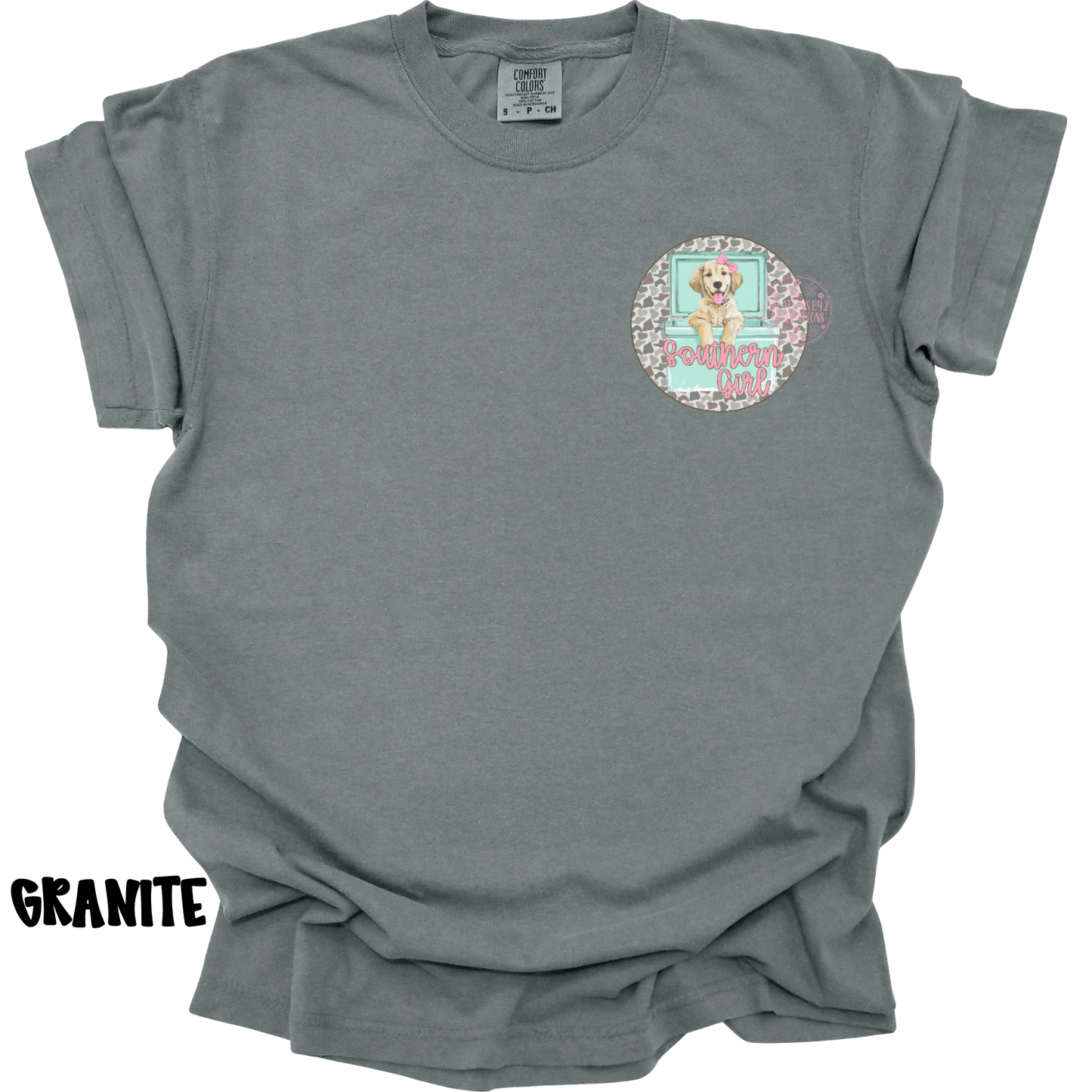 SOUTHERN GIRL DOG WITH BOW IN COOLER WITH FRONT POCKET DESIGN PREORDER (YOUTH)