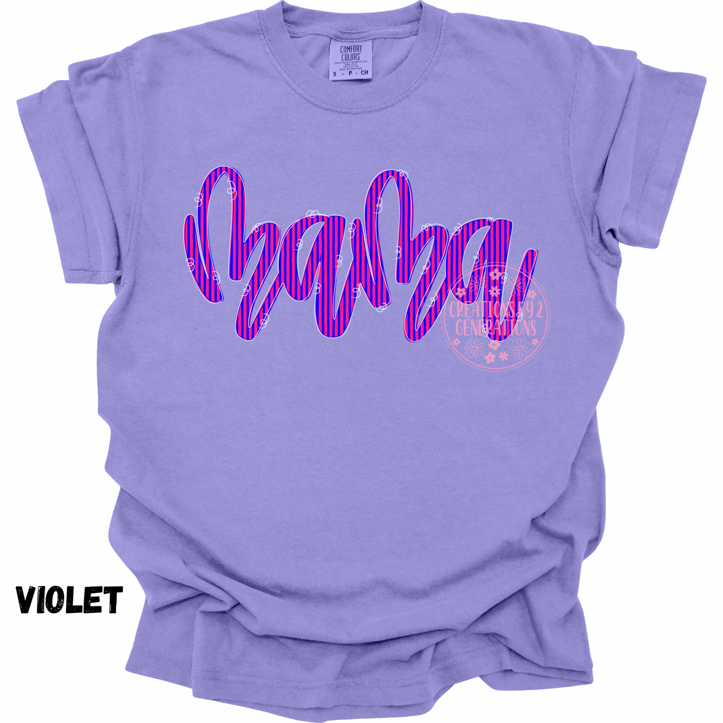 MAMA PINK/BLUE STRIPES