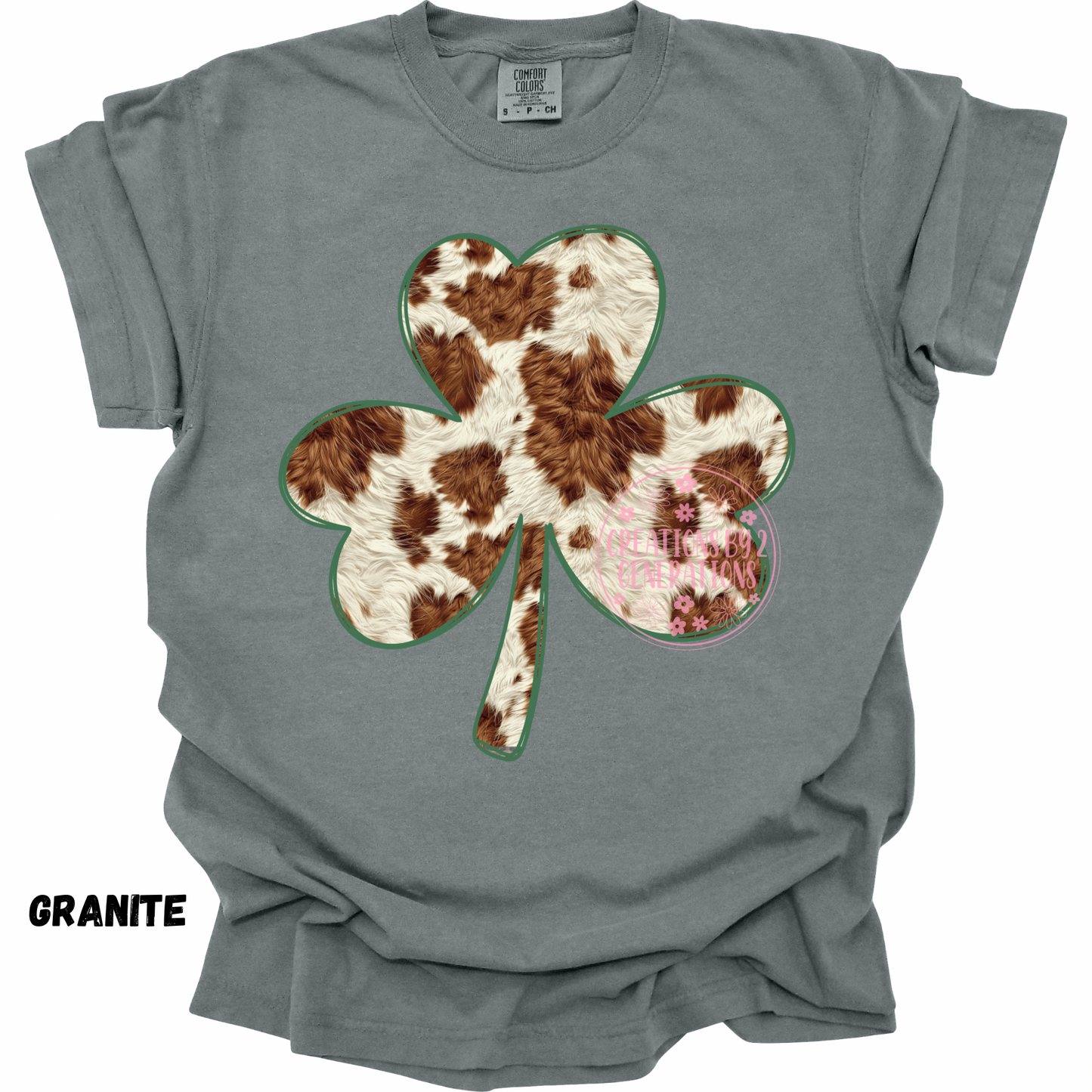 SHAMROCK COW PRINT FAUX TEXTURED