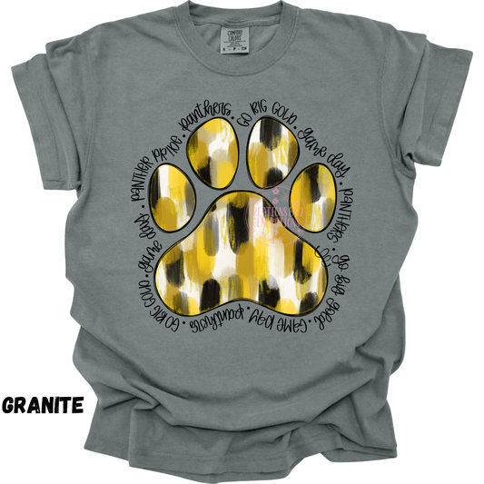 PANTHERS PAW BLACK GOLD BRUSHSTROKES