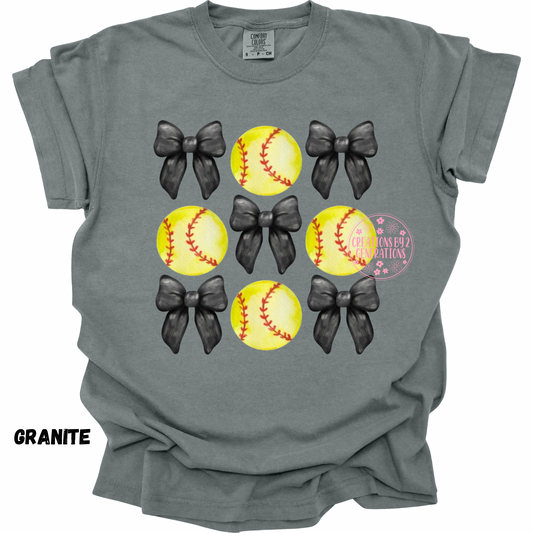 SOFTBALLS WITH BLACK BOWS PREORDER (YOUTH)
