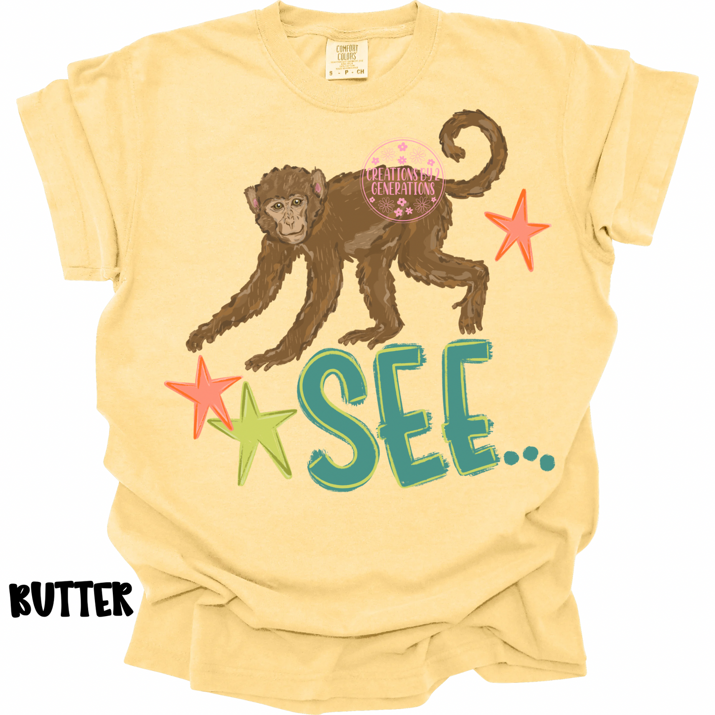 MONKEY SEE (FRONT) MONKEY DO! (BACK) GREEN/ORANGE PREORDER
