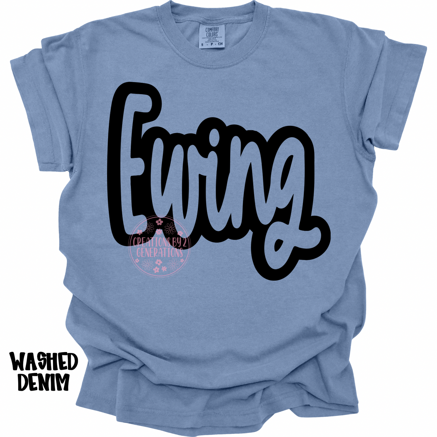 EWING BLACK CURSIVE OUTLINE PREORDER