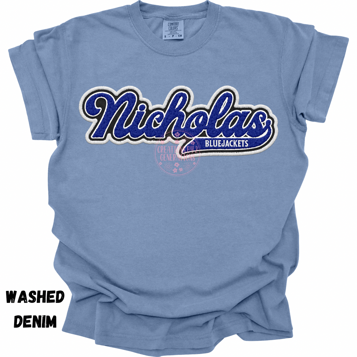 NICHOLAS BLUE JACKETS FAUX EMBROIDERY PREORDER